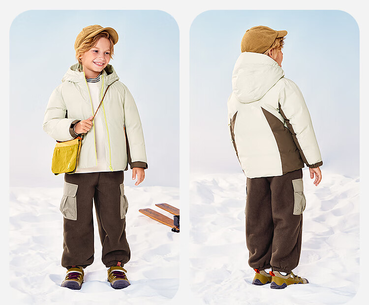 Minibala Kids Unisex Down Jacket Baby Warm Hooded Coat 2025 Winter Waterproof Windproof Dustproof 5