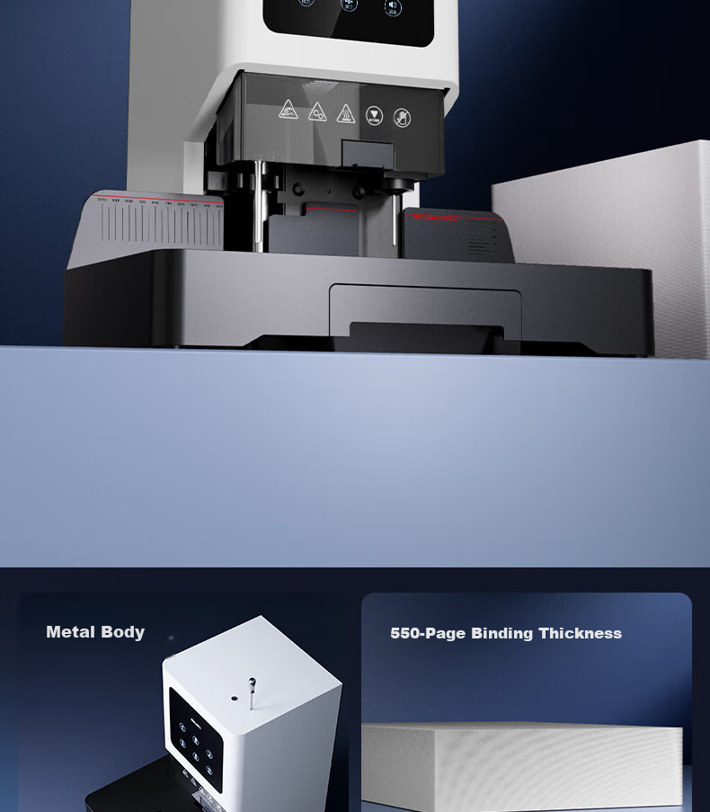 Deli 55mm Accounting Voucher Automatic Binding Machine, 550-Page Financial Binder, Electric Binding Machine, Office File Riveting And Hot-Melt Binding Machine, Document Puncher with Metal Body 5
