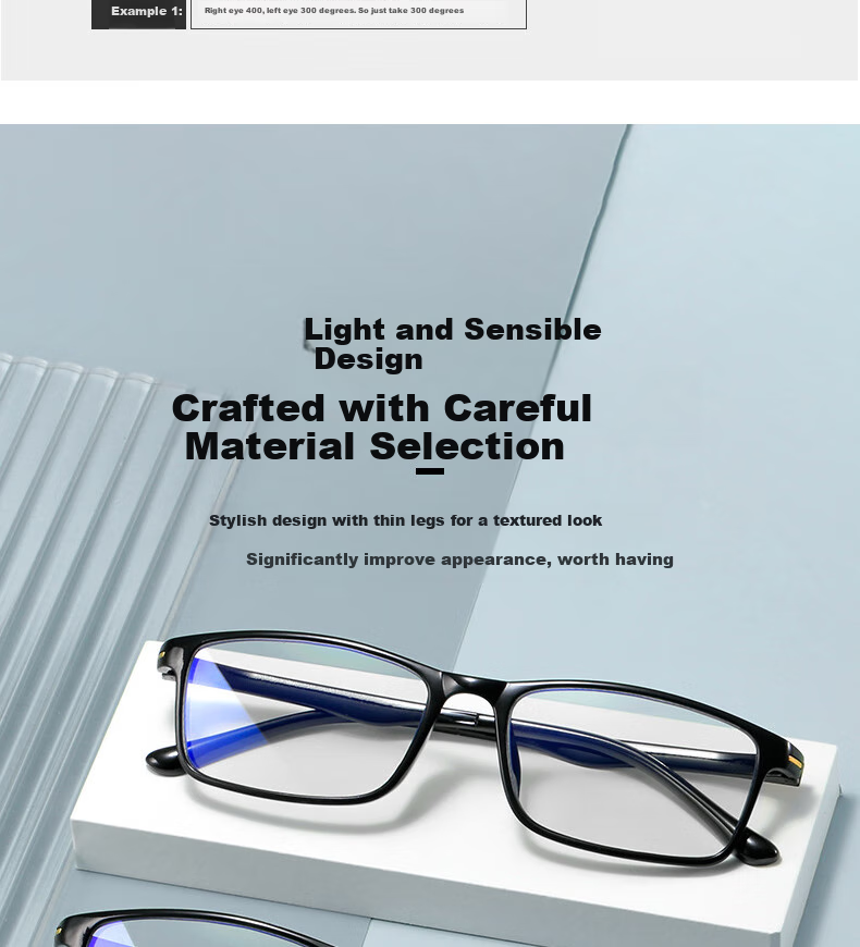 Cuntiandaofu Reading Glasses, High-Definition Anti-Blue Light Reading Glasses, Ultra-Light And Stylish, Black, 100 Degrees [Recommended for Ages Below 50] 12