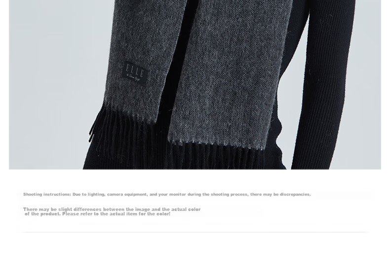 ELLE [Gift Box] 100% Wool Scarf for Women, Double-Sided Autumn And Winter Thick Warm Shawl Neck Wrap Gift Mid-Autumn Festival 11