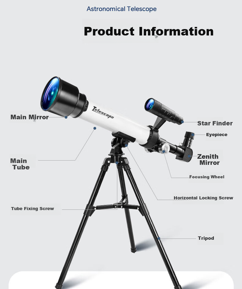 Huge Astronomical Telescope, Stargazing And Moon Viewing, High Magnification, High Definition, Professional, Elementary School Students' Introduction, Children's Toy, Children's Day Gift 15