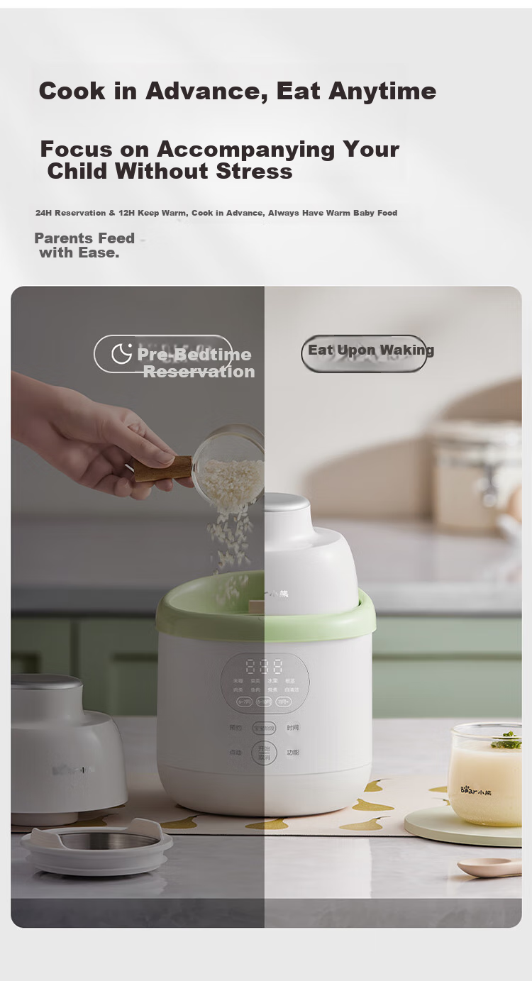 Bear Baby Food Processor, Steaming And Cooking All-In Rice Paste Maker, Multi-Functional Food Pot with 6 Blades, Double Blades, And Dual Cups 15