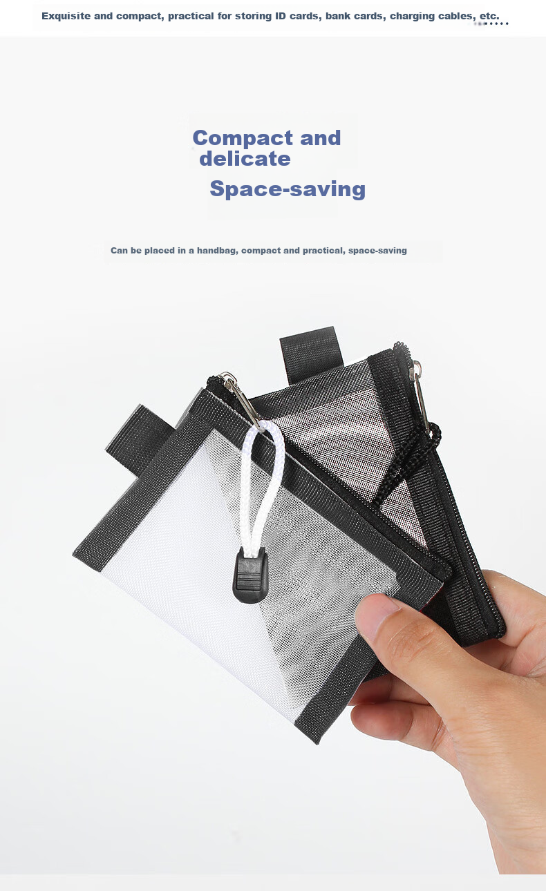 Chaojijiapin Card Storage Bag, Bank Card And Bus Pass Coin Purse, Mesh Transparent ID Card Protective Bag, Zipper Pouch 4