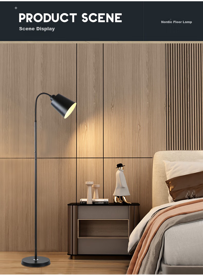 Bolanger Floor Lamp, Study Eye Protection Desk Lamp, Creative Living Room Lamp, Modern Minimalist Bedroom Bedside Lamp, Popular Study Room Standing Lamp Fixture 11