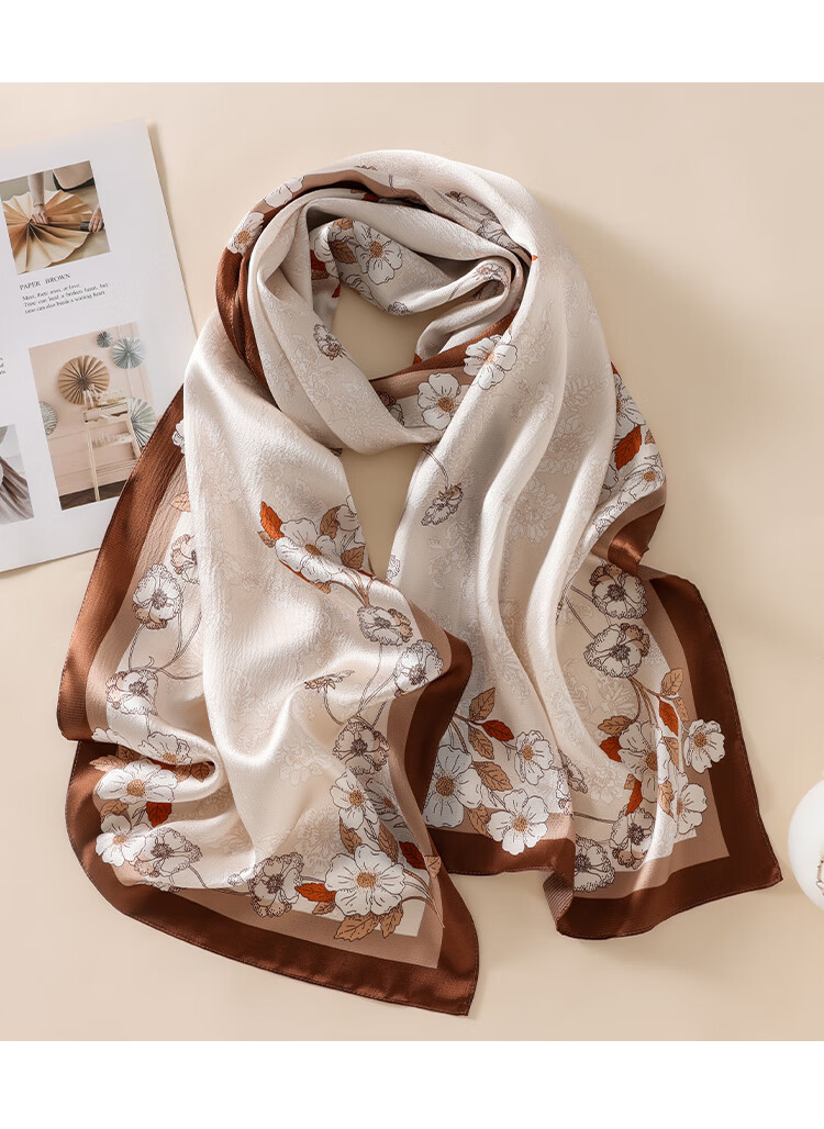 Shanghai Story Women's 100% Mulberry Silk Pearl Satin Long Scarf Shawl Gift Box for Girlfriend Valentine's Birthday Present 22