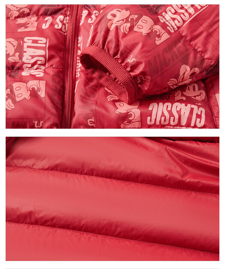 Disney Baby Kids Down Jacket 2026 New Red Lunar New Year Warm Autumn Winter Coat for Boys and Girls 10