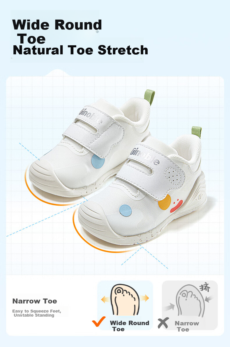 Ginoble Toddler Shoes, Infant Autumn Soft-Soled Baby Shoes, Functional Footwear for Boys And Girls, GB2458 Water Therapy Blue 3