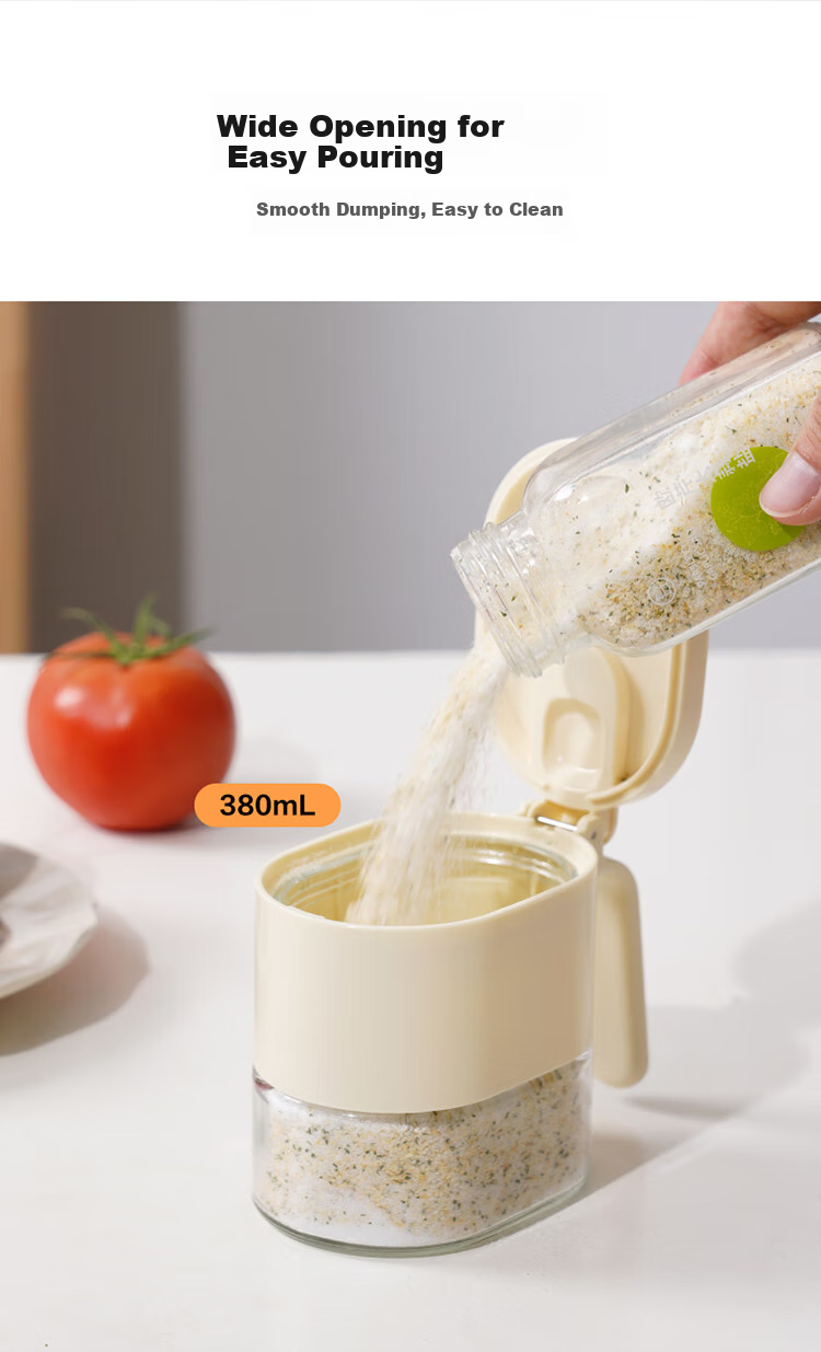 LOCK&LOCK Magnetic Spoon Seasoning Jar, Kitchen Spice Bottle, Condiment Container, Salt Shaker, Sealed Moisture-Proof, 350ML, Beige 8