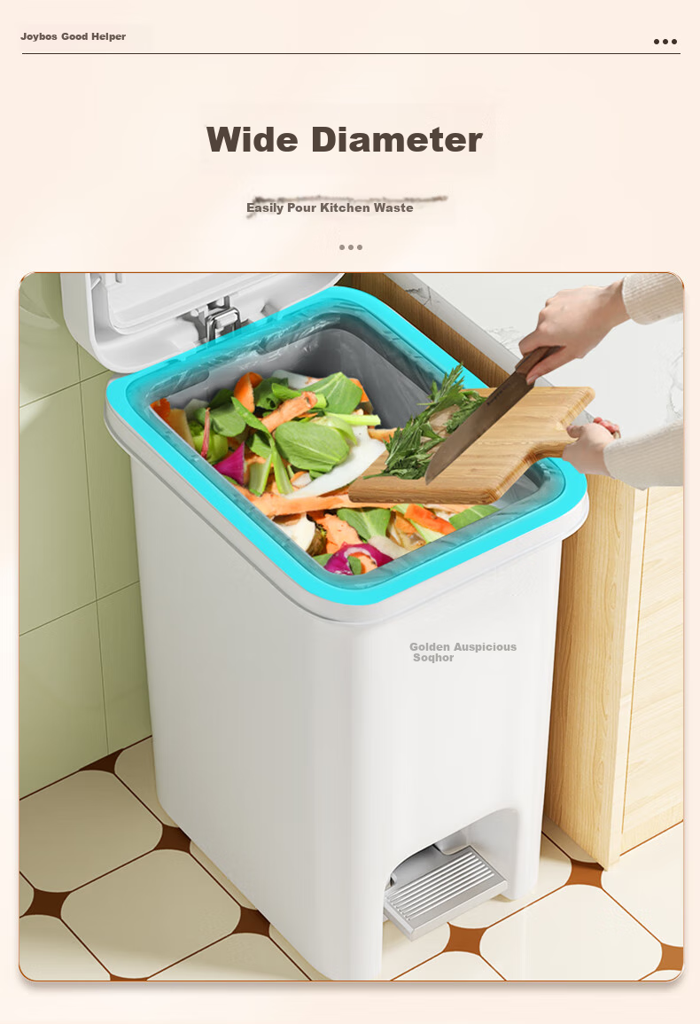 Jiabangshou Pedal Trash Can, 21.4L Capacity, Dual Opening Lid, Hand Press And Foot Pedal Operation, Large Size for Home Kitchen Use, High Capacity 6