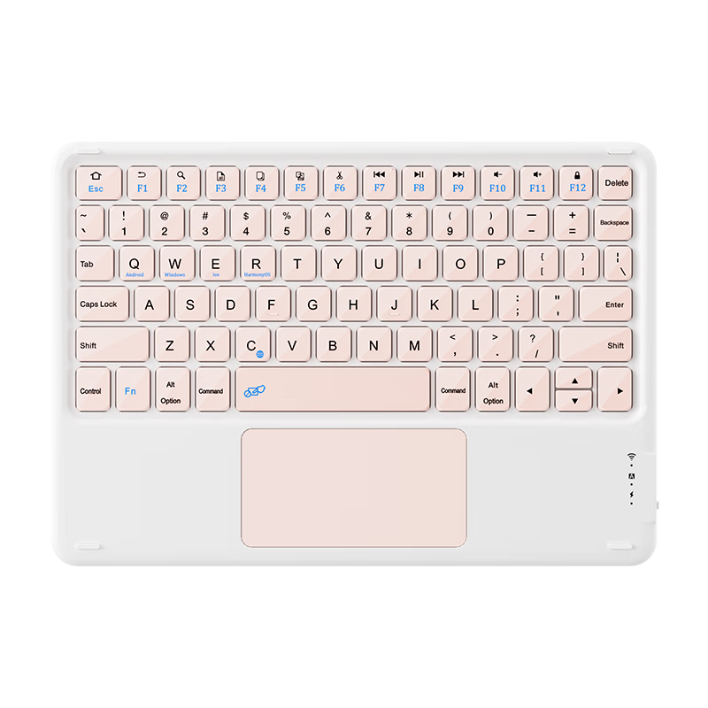 B.O.W Hangshi X19C Wireless Touch Charging Bluetooth Keyboard for iPad Apple Xiaomi Huawei Smartphones Tablets Ultra-thin Silent Portable Keyboard Elegant White
