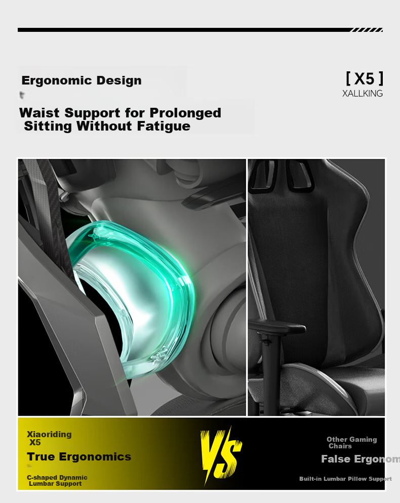 Xiaoqi X5 Gaming Chair, Ergonomic Chair, Gaming Computer Chair, Office Student Home Use, Dual C Lumbar Pillow, Reclining, Long Sitting without Fatigue 7