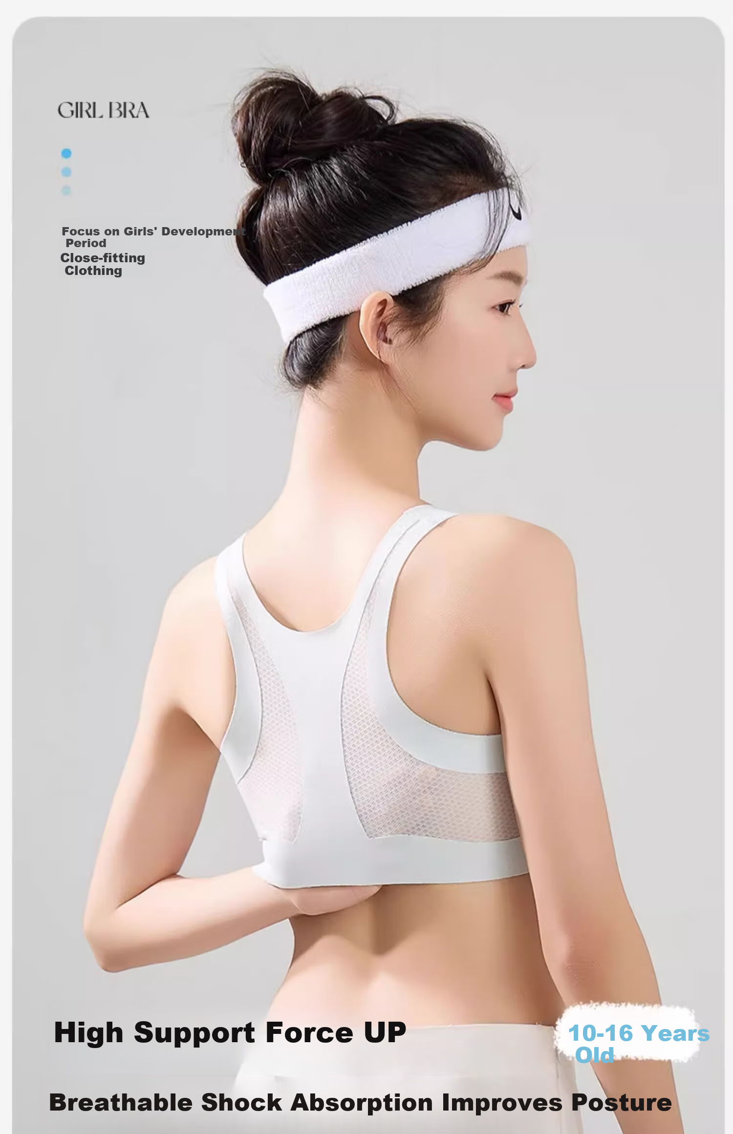 Dushiliren Seamless Bra for Girls in Puberty, Shaping Sports Bra for Middle And High School Students, White, Size M 1