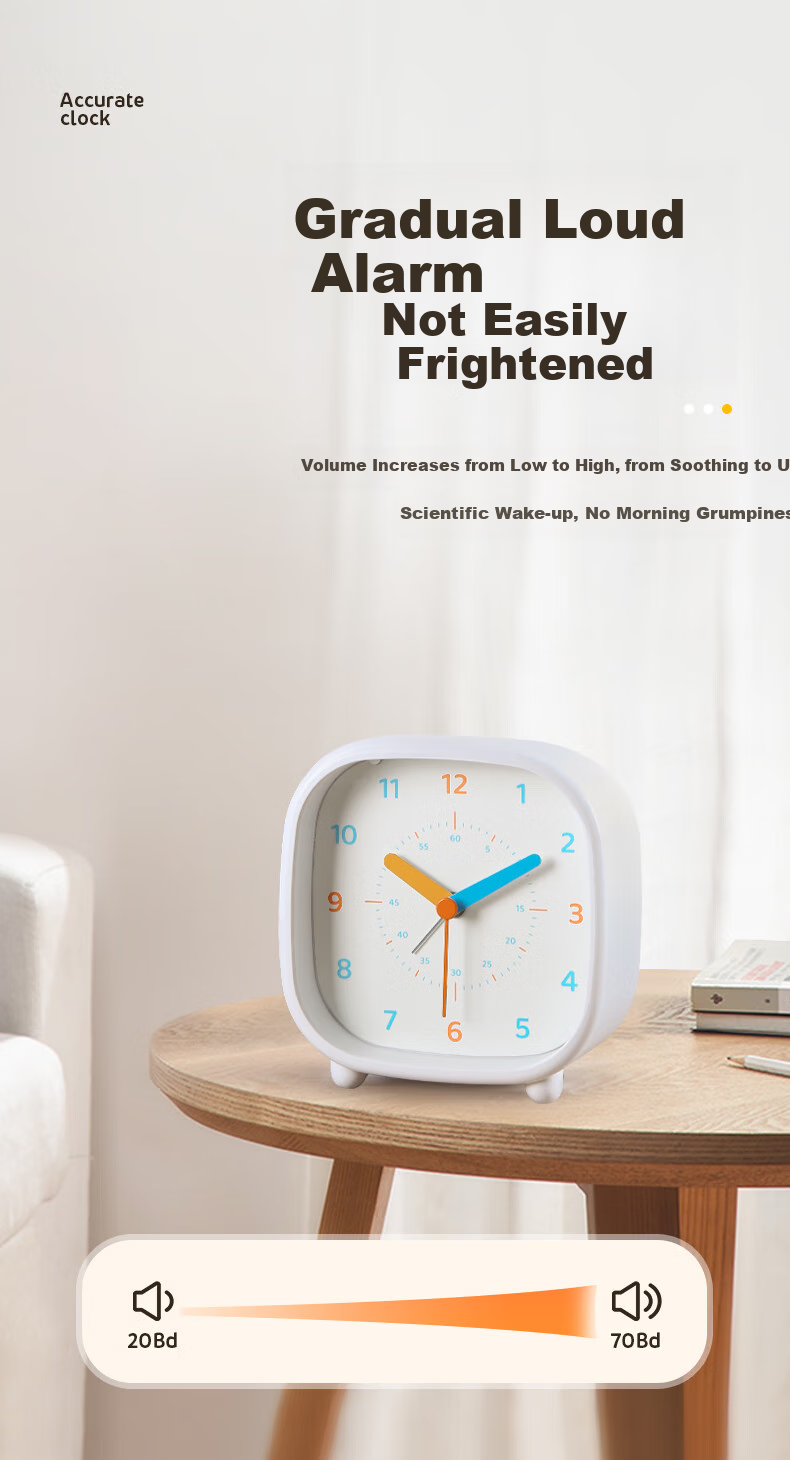 Mashi [Soft Night Light] Alarm Clock for Children And Students, Creative Hourglass-Shaped Clock, Simple Square Design with Hands, Luminous, Lazy Person's Night Light, Desktop Bedside Clock C301-5 Panda Gift 7