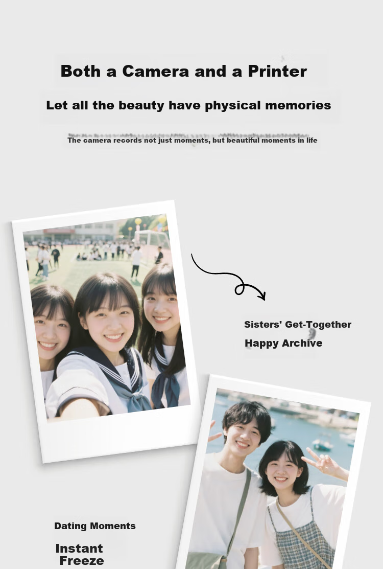 Chuzhao D1Pro Instant Camera, Student-Specific Photo Printer, Retro Portable Instant Camera with Storage, Birthday Gift for Boyfriend 5