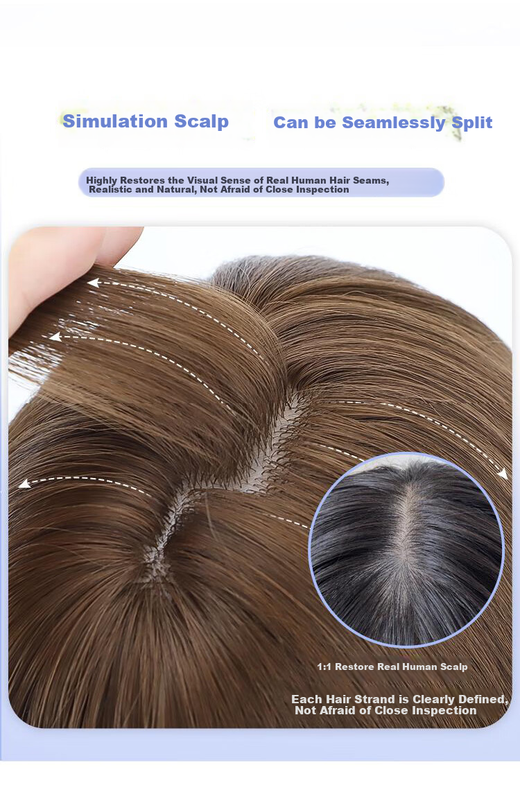 Baisitang Women's Medium-Length Wig, Internet Celebrity Bob Haircut, Natural Neckline Wig, Round Face Youthful Wig Cover 5