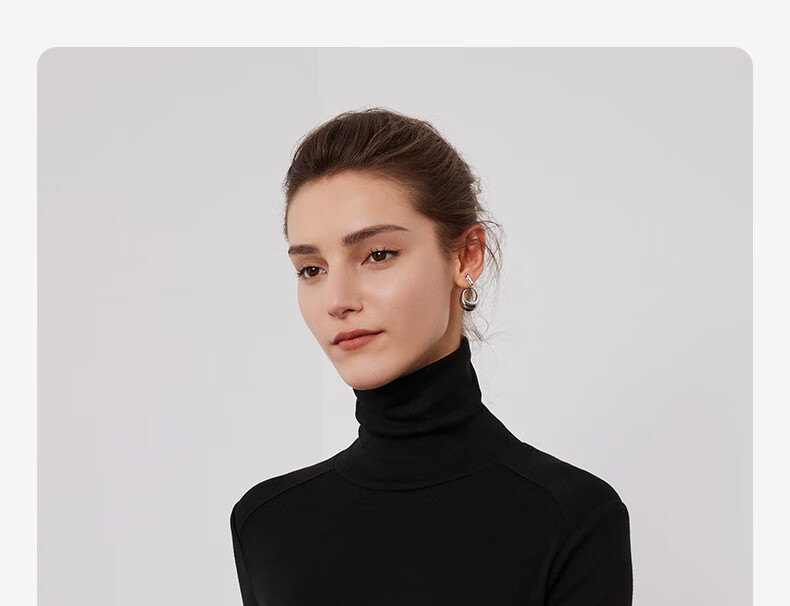 Navigare Women's Turtleneck Slim-Fit Base Layer, High-Elastic Solid Color Long-Sleeve Top 2335084501 19
