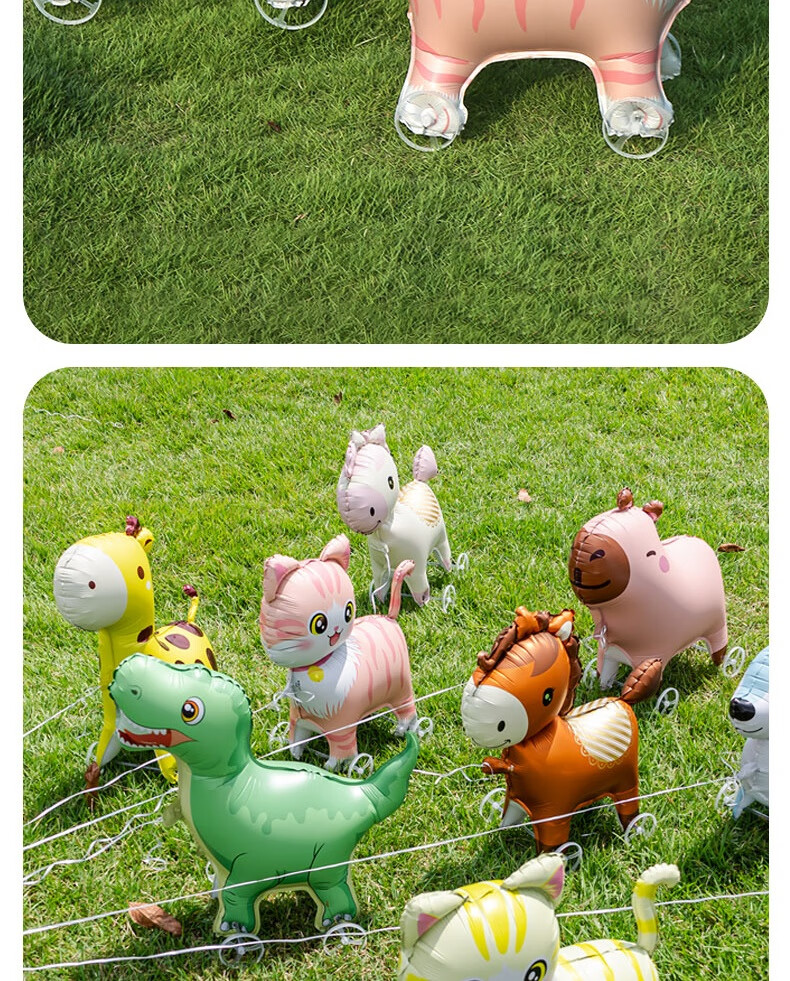 Bingyou Wheeled Walking Balloon Animal 3D Balloon Children's Birthday Decoration Outdoor Large Balloon 8