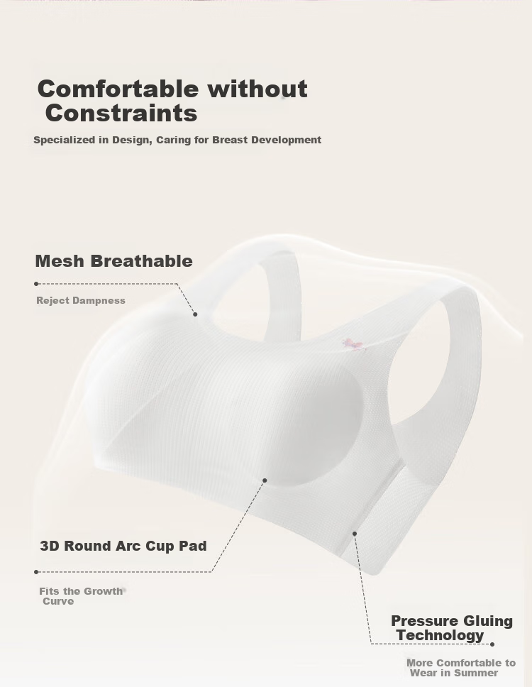 BALABALA Girls' Underwear Bra for Puberty Children's Camisole Bra, Anti-Nipple Show, Anti-Exposure, Sweet Soft Elastic 208925195008 2