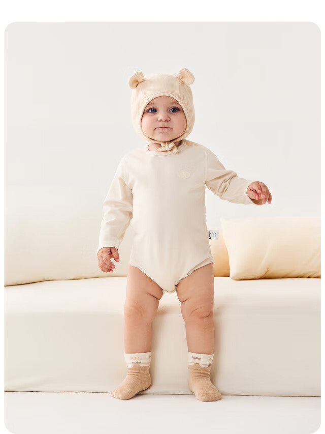 TONGTAI Baby Romper, Spring And Autumn Pure Cotton Infant Onesie, Newborn Clothes, Bodysuit, Sleepwear, Blue, 59cm 8