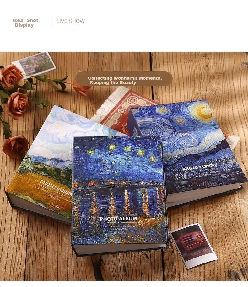 Ouliwen [Lowest Price Online] Insert-Style Oil Painting Storage Album, Large Capacity Family Photo Collection, Couple Graduation Memory Book, Photo Book (6-Inch Laminated, 200 Pages) - Fisherman's Hut 10