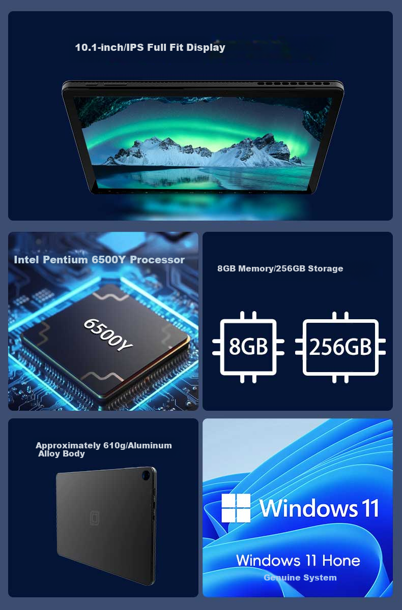 Jumper Crossover 220 10.1-inch 6500Y 8GB+256GB 2-in-1 Tablet PC Win11 Office Student Tablet 2