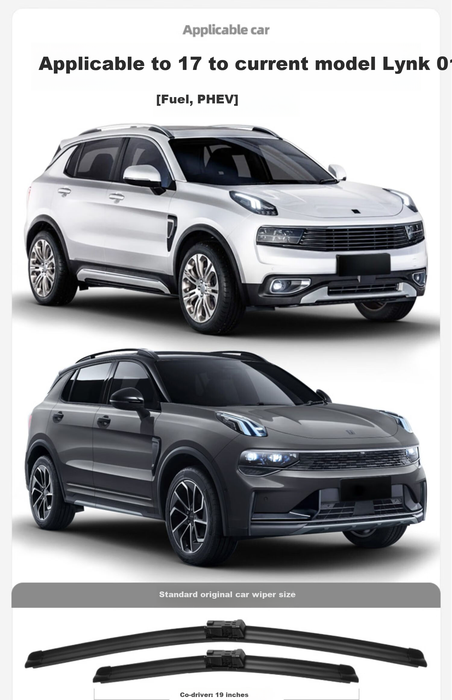 Paisu 2011-2020 Mitsubishi ASX Windshield Wipers, Original Boneless Car Wiper Blades, Silent Rubber Strips, 24+21 U-Shaped 1