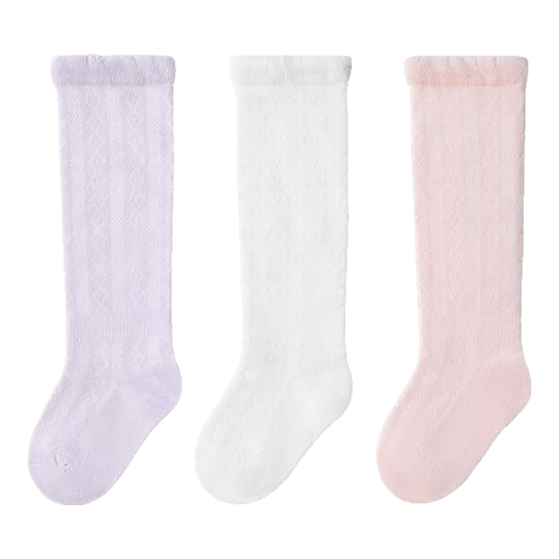 PurCotton Baby Socks, Newborn Infant Socks, Pure Cotton Long Socks, Breathable Over-Knee Socks, 12cm-14cm