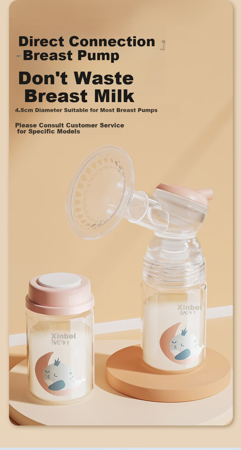 Xenbea Glass Breast Milk Storage Cup, Sealed Container for Breast Milk Preservation, PP Material with Lid, 180mL, Pack of 2, 9161 5