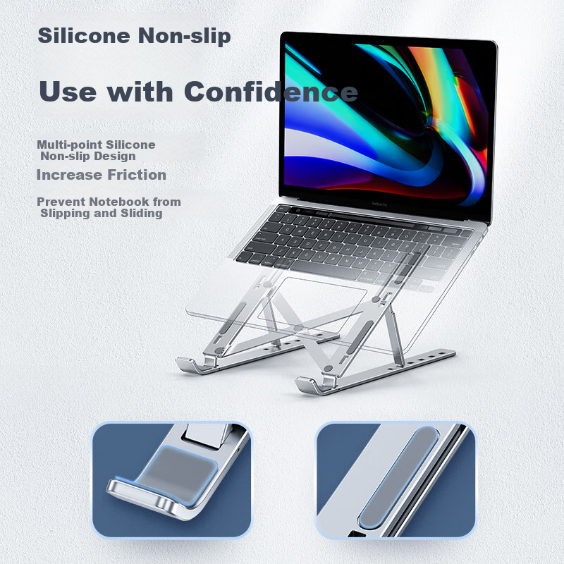 Shilifan Laptop Stand, Computer Stand, Cooling Stand, Portable Folding Adjustable Desktop Stand, Height-Increasing Stand for Apple Mac, Lenovo Legion, Huawei Laptops, Aluminum Alloy Model