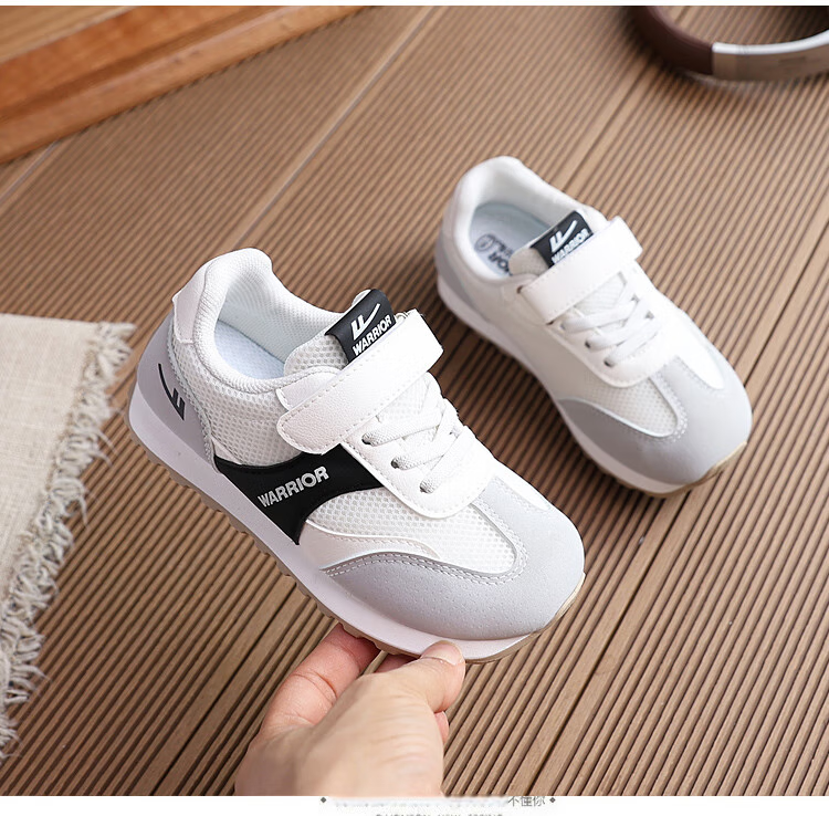 Warrior Children's Sneakers, Boys' Sports Shoes, Big Kids' Forrest Gump Shoes, Girls' Shoes, WZ(CL)-1663, Beige-Gray Size 36 3