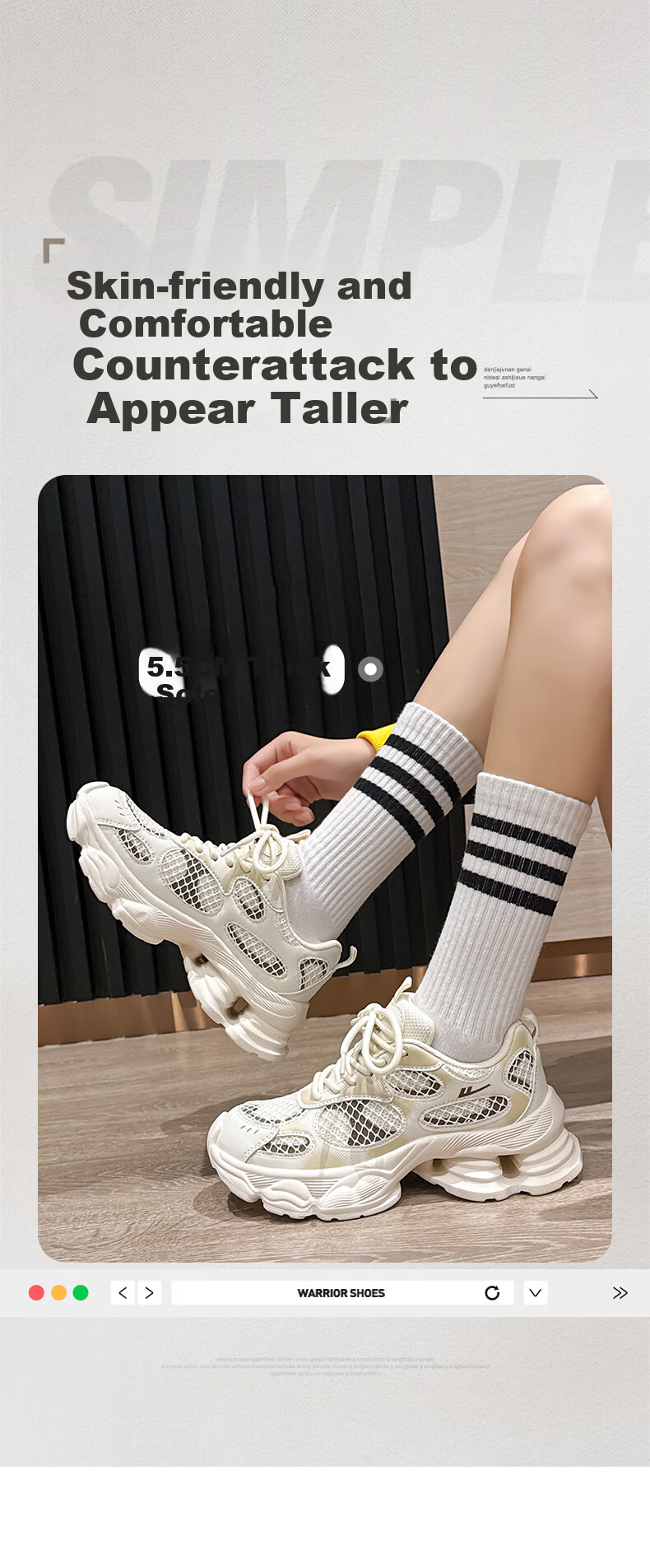 Huili Official Women's Shoes, 2026 Spring Thick-Soled Dad Shoes, Height-Increasing Sports Casual Shoes for Women, Silver White Black, Size 36 4