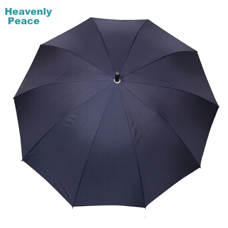Tiantangshan Windproof Double Umbrella, Long Handle, 10 Ribs, Extra Large Size, Semi-Automatic Straight Pole, Suitable for Both Sun And Rain, Business Umbrella, Deep Navy Blue