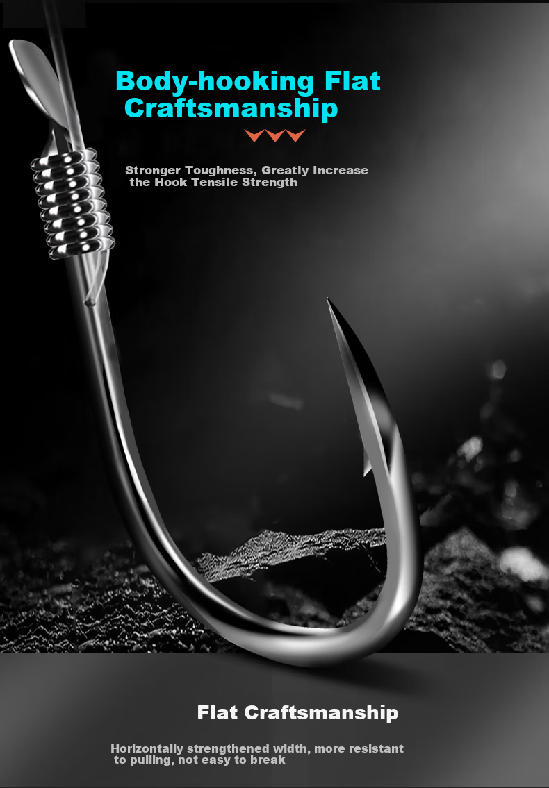 Diaoyuwang Grass Carp Fishing Line with Double Hooks, Pre-Tied for Big Fish, 1.5 Meters Long, 4.0# Yiseni 13#, 6 Sets 8