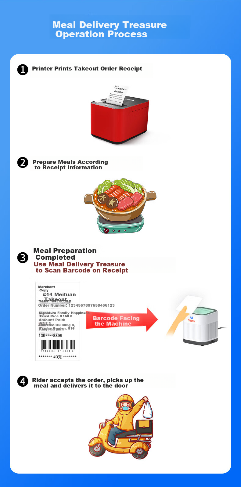Feie JINGDONG Takeout Delivery Device, Three Platforms Meituan, Wolei 4G, Fully Automatic Order Acceptance Tool, Thermal Moth Takeout Cloud Printer, Feie Out Delivery Device 9