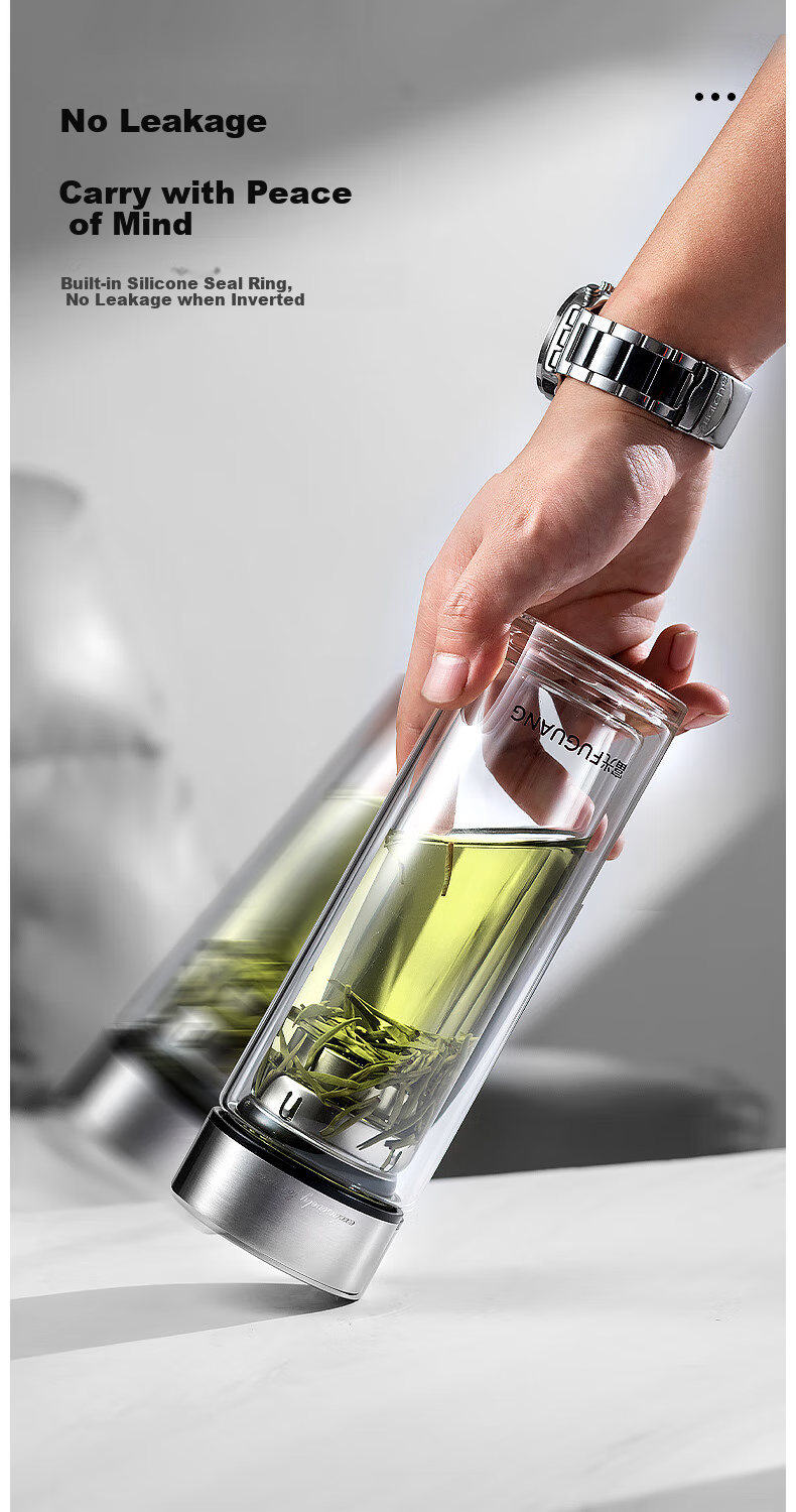 Fuguang Glass Cup, Water And Tea Separation, Large Capacity, Heat-Resistant Water Cup, Aesthetically Pleasing Tea Infuser Cup, Gift for Men And Wome 8