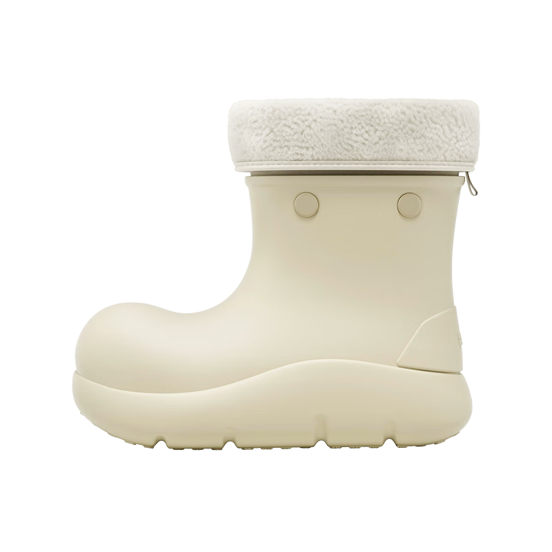 BEYS Zhao Lusi Style Thick Sole Snow Boots Women 2025 New Winter Fleece-lined Waterproof Cotton Shoes Red Size 39