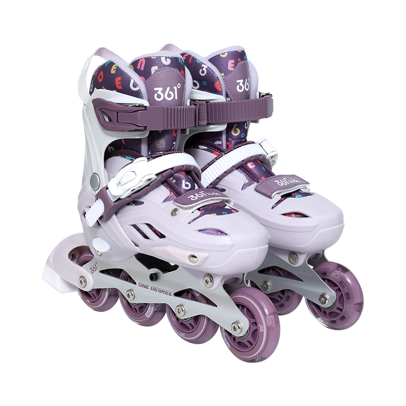 361° Kids Beginner Inline Skates for Elementary and Middle School Students, Purple Size S, Age 6-12, Roller Skates Holiday Gift