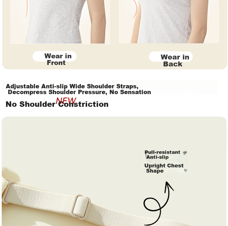 GUJIN Women's Bra for Small Breasts, Push-Up, Lift, Anti-Sagging, Side Support, Wireless, Adjustable, Lightweight, Breathable Brassiere 13