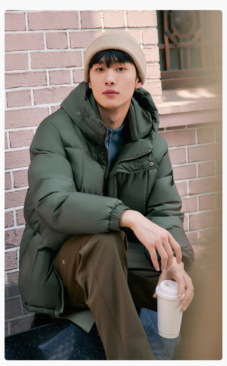 SNOWFLYING 2025 Autumn New Men's Short Hooded Down Jacket Business Casual Fashion Thick Warm Cold-Resistant 14