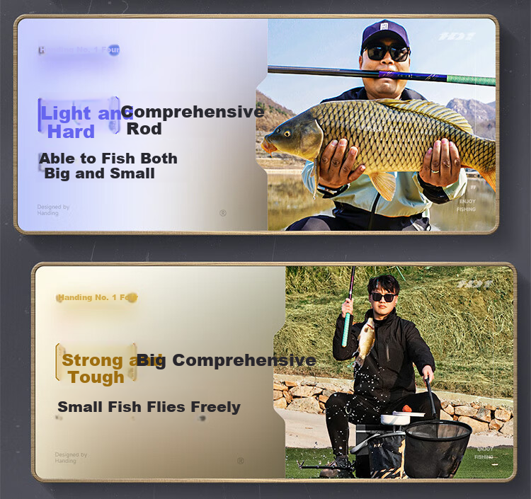Handing First Generation Four Fishing Rod, Handheld Carbon Fiber Pole, Fishing Rod, 7.2m Four Generation Comprehensive Set 4