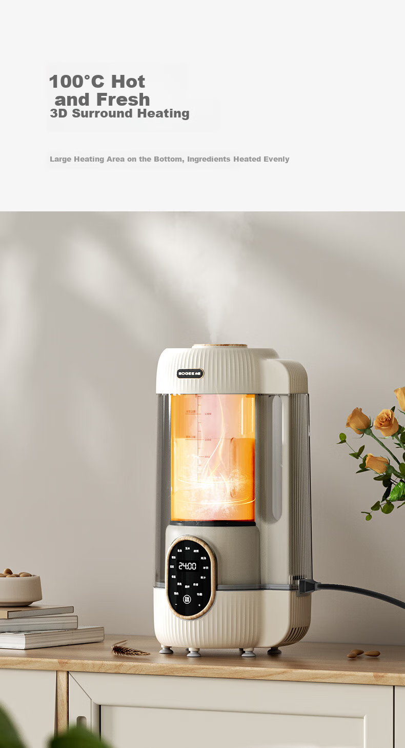 Xiaozhi Low-Noise Washless Blender, Large Capacity for Home Use, Noise Reduction, Quiet Operation, Heating Food Processor, Fully Automatic Baby Food Maker, Juicer, Soy Milk Machine, Mixer, Multifunctional SP03 16