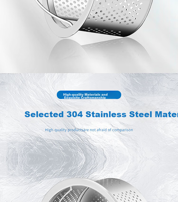 BJ Stainless Steel Kitchen Sink Strainer, Drain Filter, Vegetable Washing Basin, Dishwashing Sink Mesh (Small Basket) 6