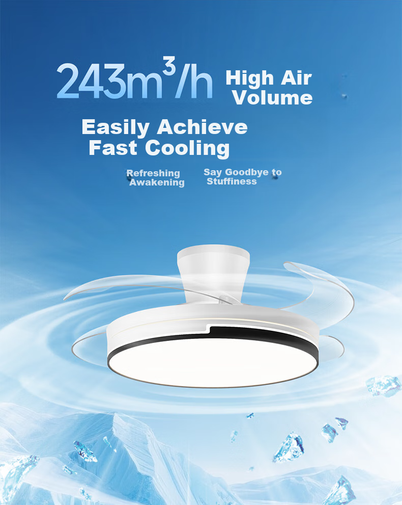 HP Fan Light Pure Eye Protection Invisible Fan Blades Dining Room Remote Dimming Integrated Ceiling Fan Light Zhongshan Lighting Zhenzhiguang 11