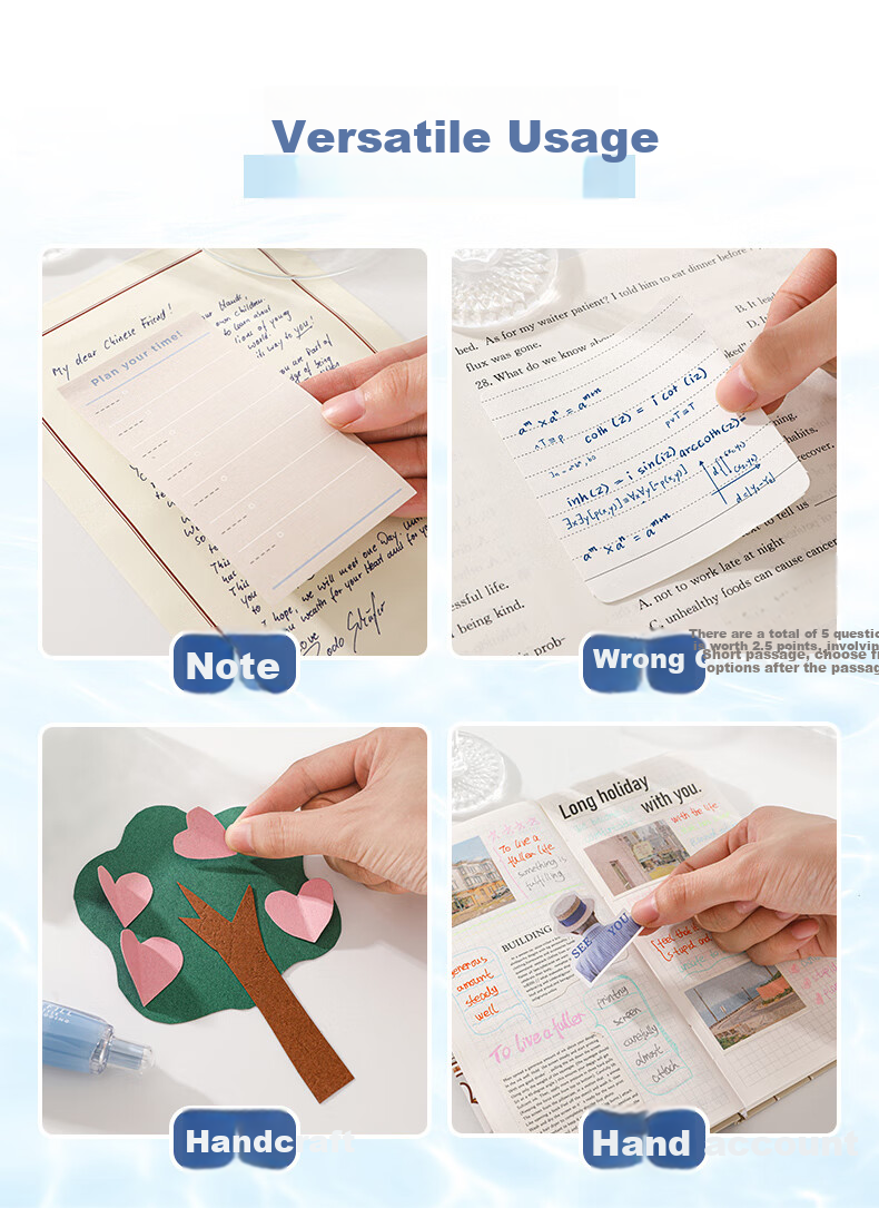 CHANGLi Gradient Push-Button Dot Glue, Aesthetically Pleasing Correction Tape, Strong Pointed Double-Sided Tape, Children's Craft Large Capacity Journal Tape, Elementary School Student Error Correction Adhesive Pen, High Viscosity 7