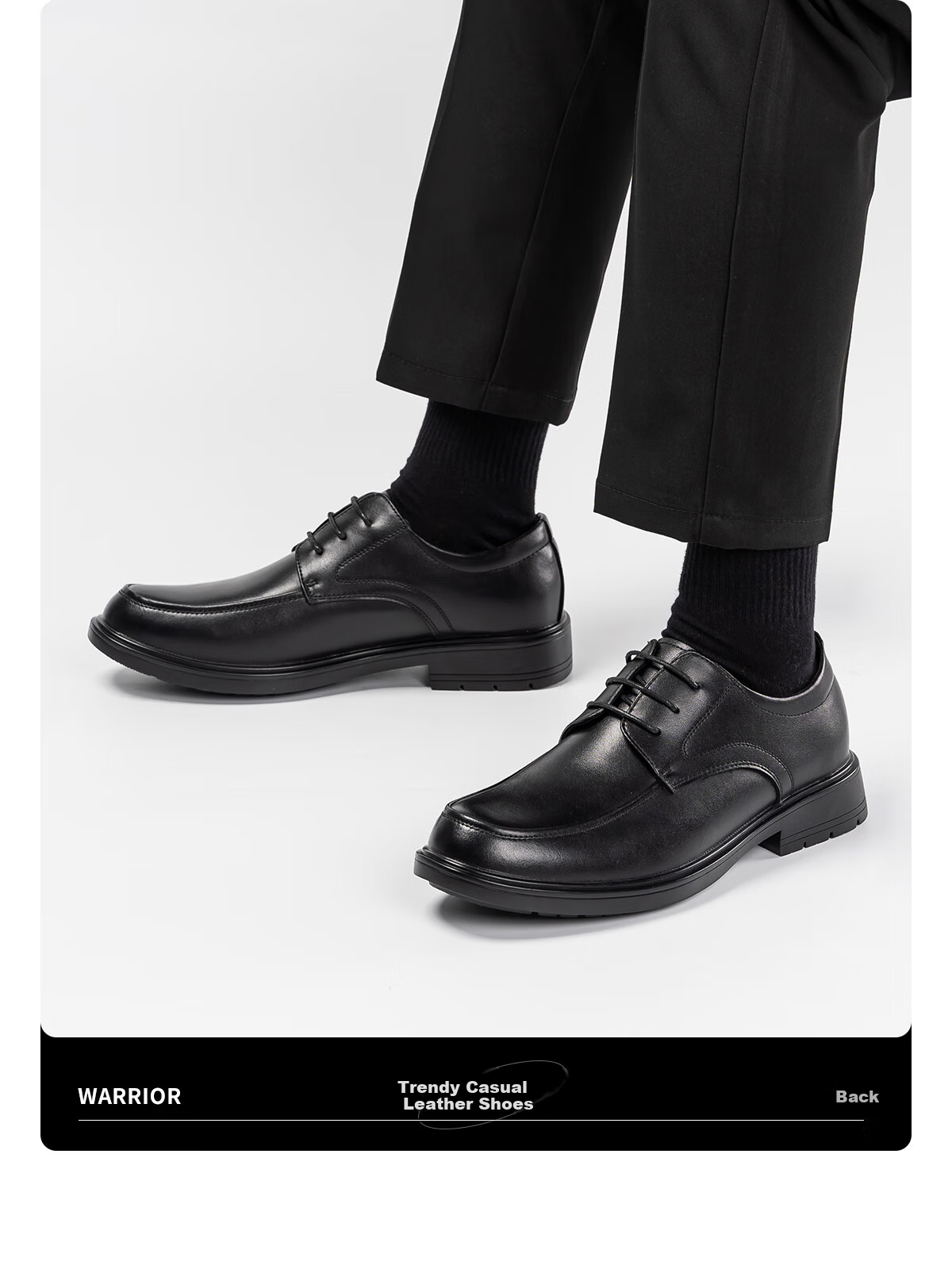 Huili Leather Shoes for Men, Business Casual Derby Shoes, Wedding Groom Interview Formal Shoes, 1124 Black, Size 41 1
