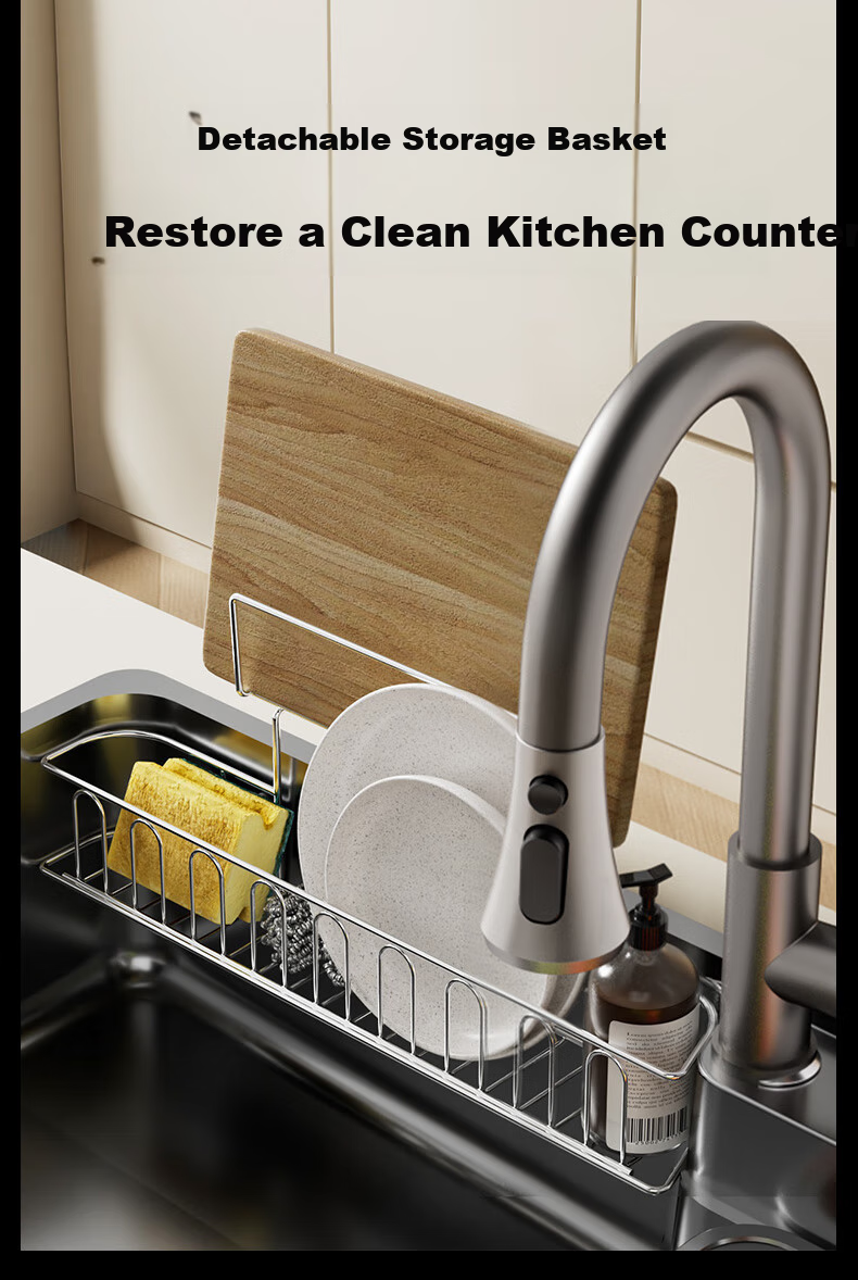 Yuhongfeiyu Kitchen Sink, Multifunctional Large Single Basin, Thickened 304 Stainless Steel, Household Vegetable Washing Basin, Large Single Basin Sink, TC75SC 13