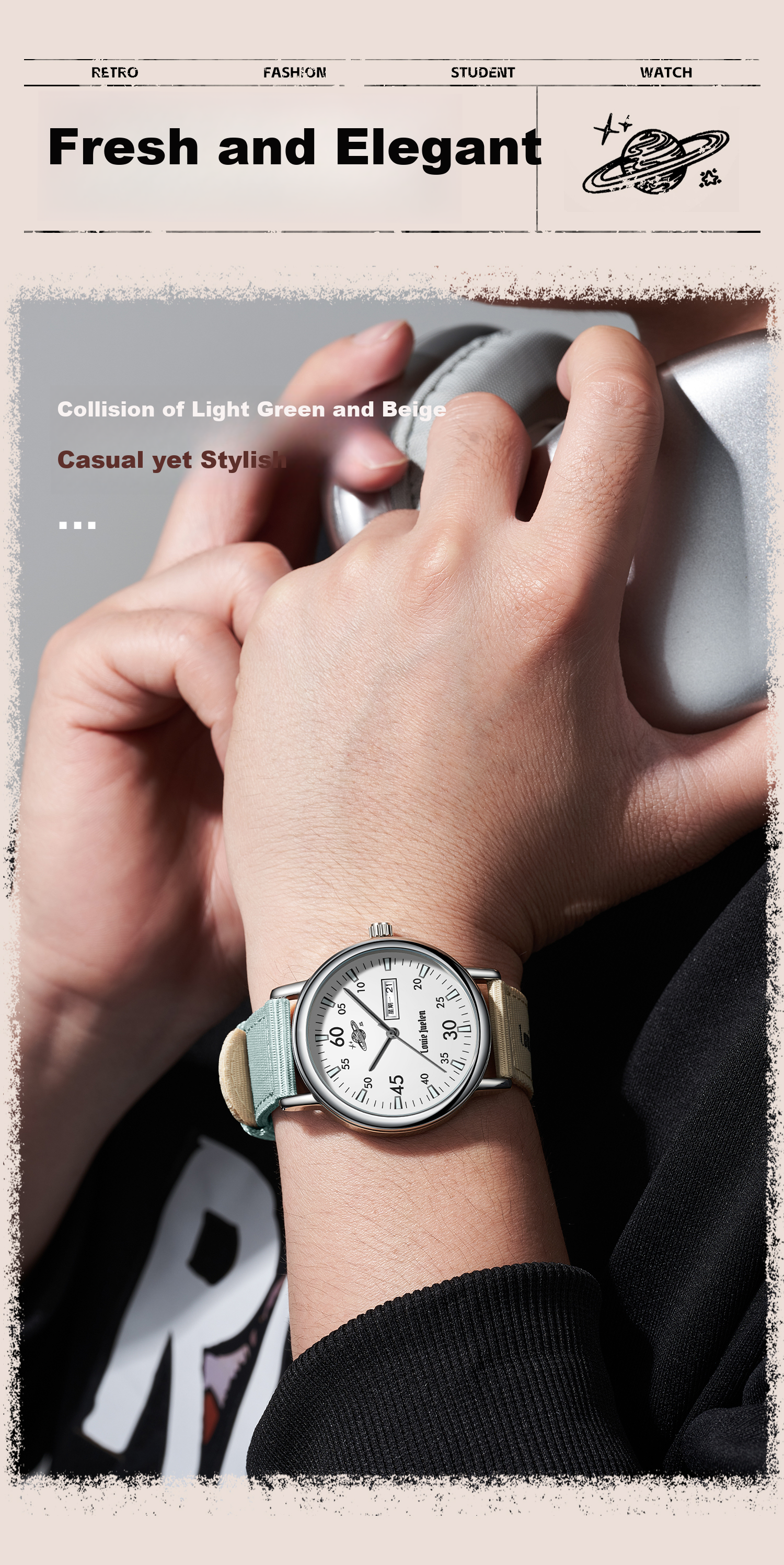 GEORGCOUNT Watch, 2025 New Model, for Female Middle And High School Students, Exam-Specific, Silent Quartz Watch, Waterproof, Youth-Friendly, Stylish Desig 14