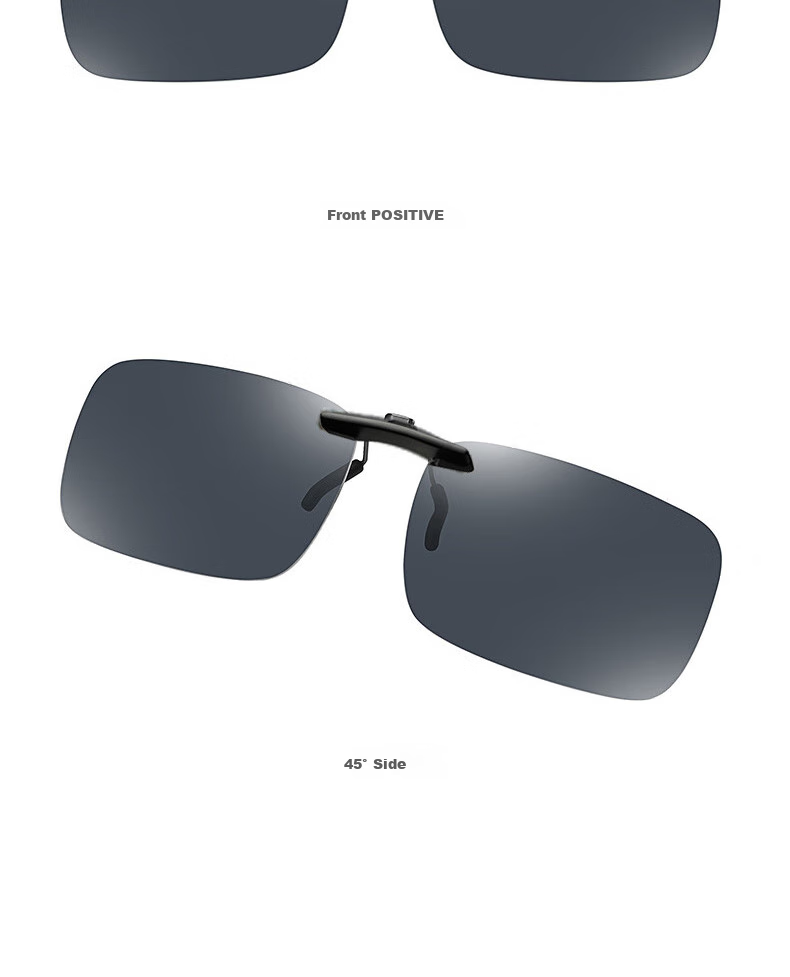 Cuntiandaofu Sunglasses Clip, Ultra-Light Myopia Polarized Clip-On for Driving And Fishing, UV Protection Clip-On, Polarized Black And Gray 8