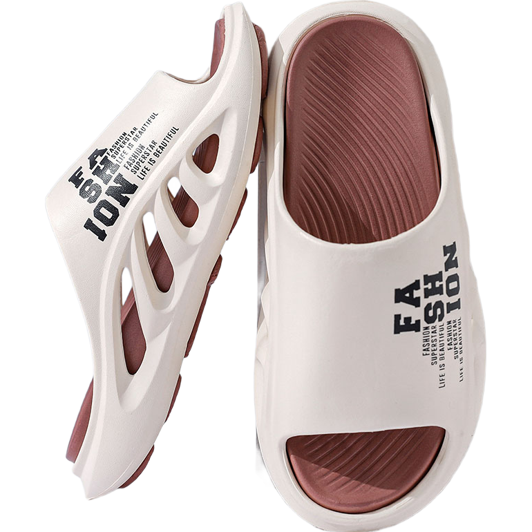Huamei Jianbu Men's Sports Outdoor Slippers Soft Sole Non-Slip Lightweight Home Casual Sandals HM60231 Khaki Size 40-41