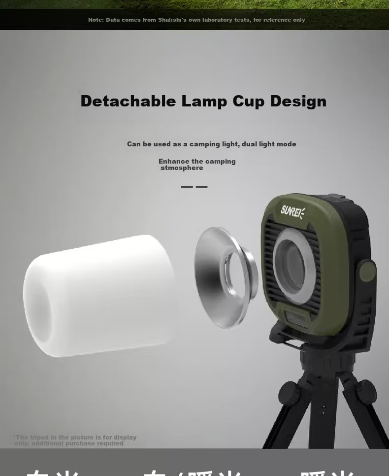 Shanlishi Outdoor Camping Light, Campsite Lamp, Rechargeable Tent Light, Magnetic Work Light, LED Outdoor Lighting, Army Green Color 4